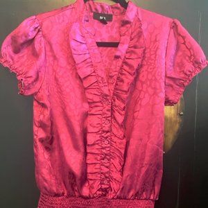 BCX Raspberry ruffle top size Large